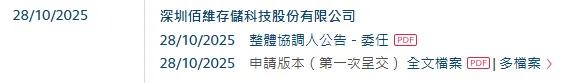 佰维存储、晶合集成等2家香港上市备案补充 (截至1205)